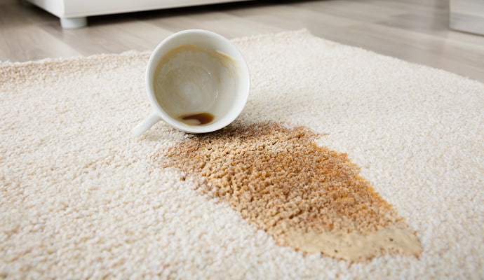 Coffee stain on rug