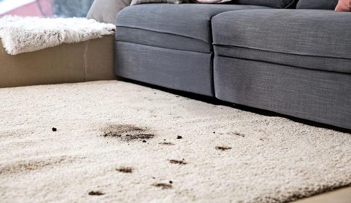 Dirt and stains in the Rug