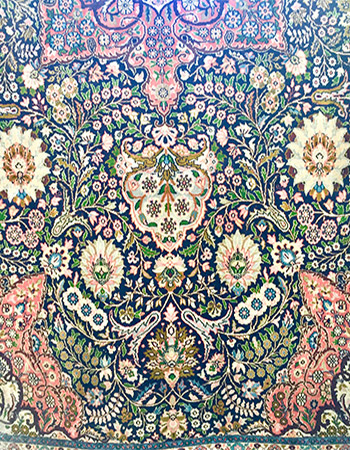 Green Pink Black White Rug