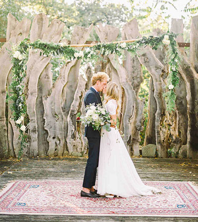 Oversized Rug at Outdoor wedding