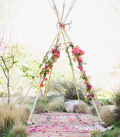 Teepee Wedding With Rugs