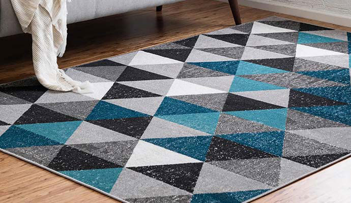 Clean area rug placed on floor