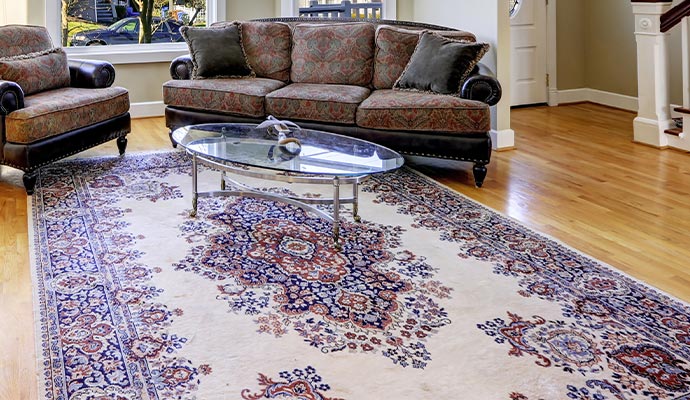 a neat and clean rug on the floor
