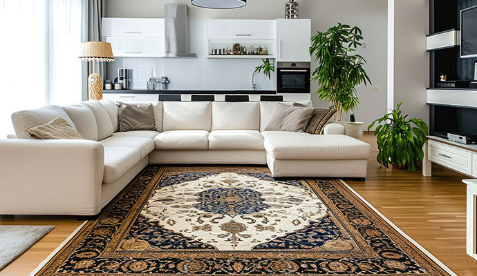 Clean rug on living room