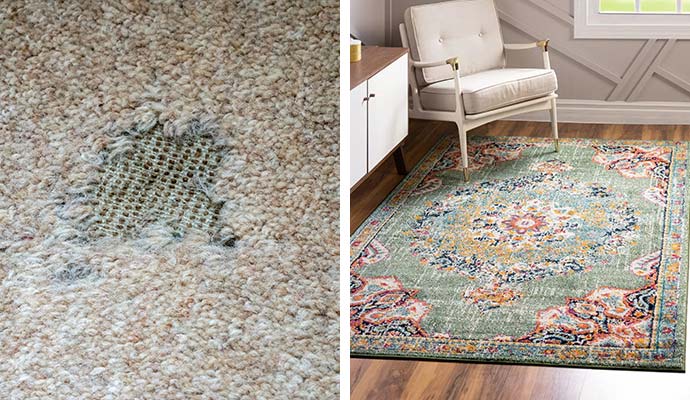 Collage of moth repellent and UV protected rugs