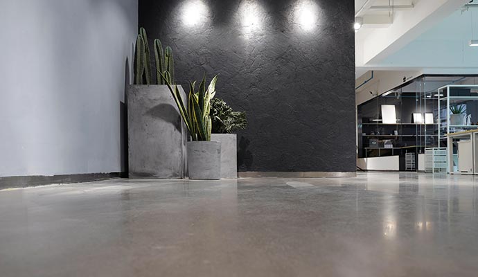Clean concrete floor