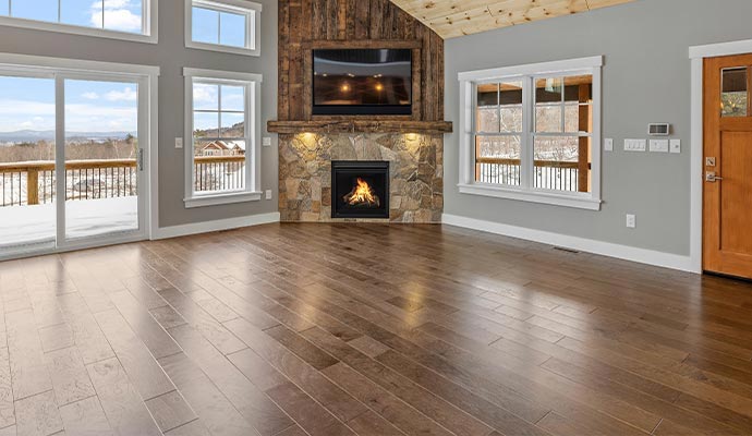 Hardwood floor living room