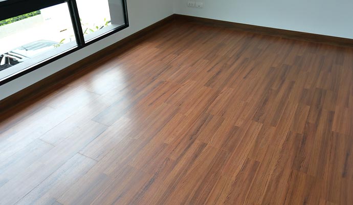 Polished hardwood floor