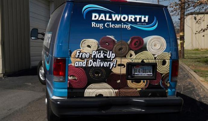 Dalworth rug cleaning service van