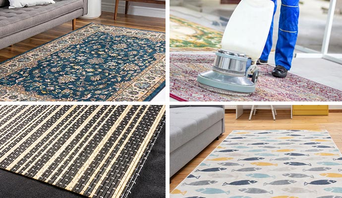 different types of rug on the floor