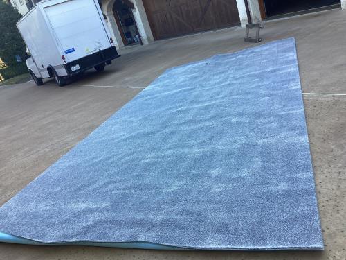 Large blue area rug