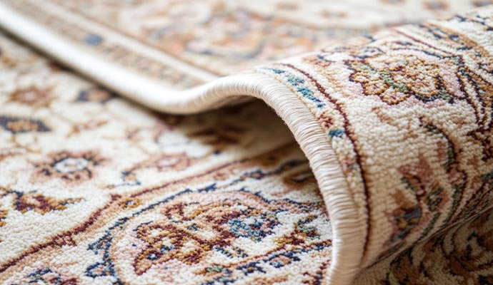 Oriental area rug with beautiful border