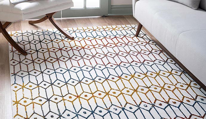 Clean rug on floor
