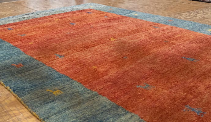 a discolored rug
