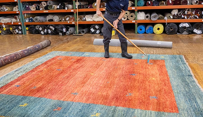professional orange rug cleaning broom brush