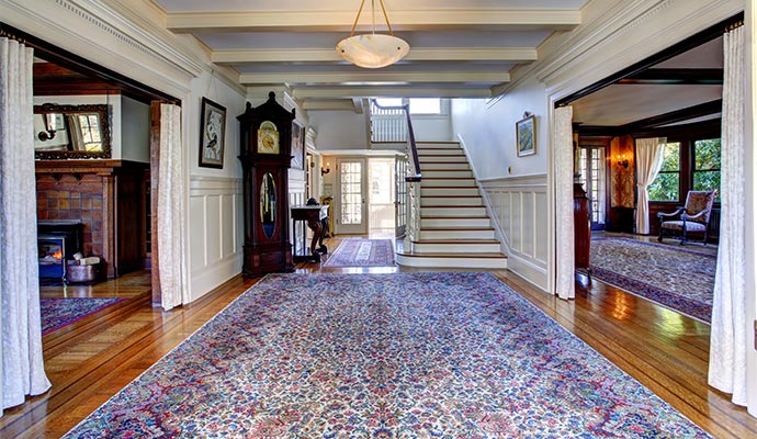 Cleaned area rug in a living room