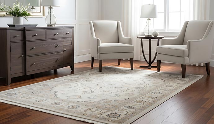 Clean rug in a living room