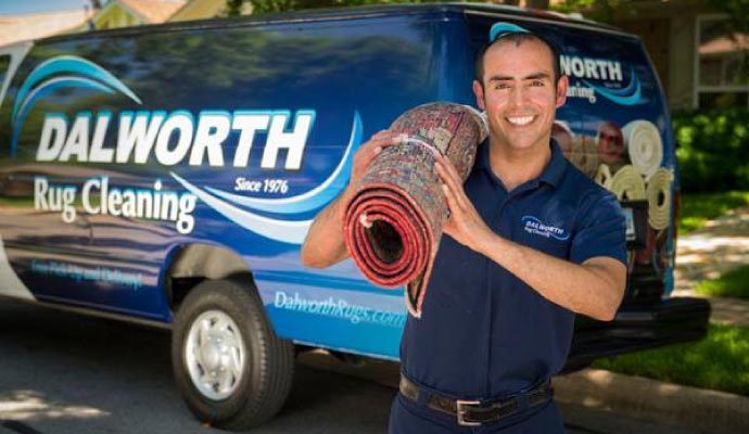 Dalworth rug cleaning service van