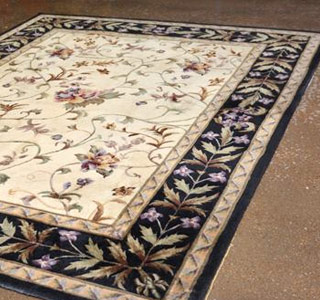 Area rug hand binding