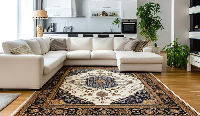 Cleaned rug on living room