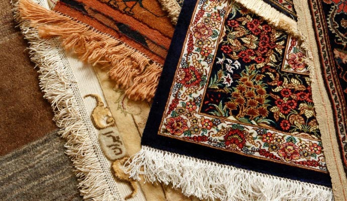 Overlapping oriental rugs
