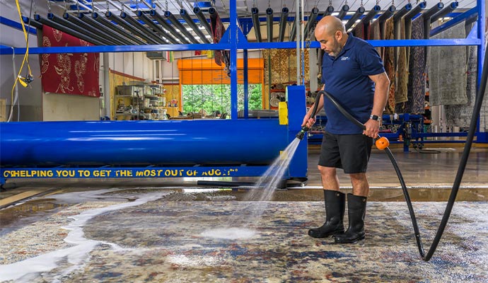 Professional rug wet cleaning