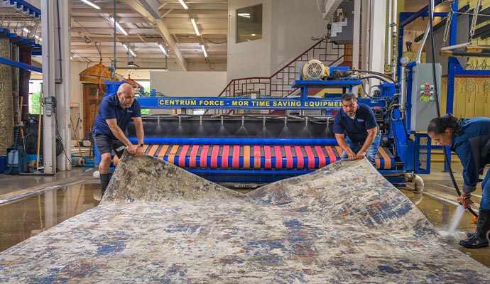 Rug cleaning factory machinery