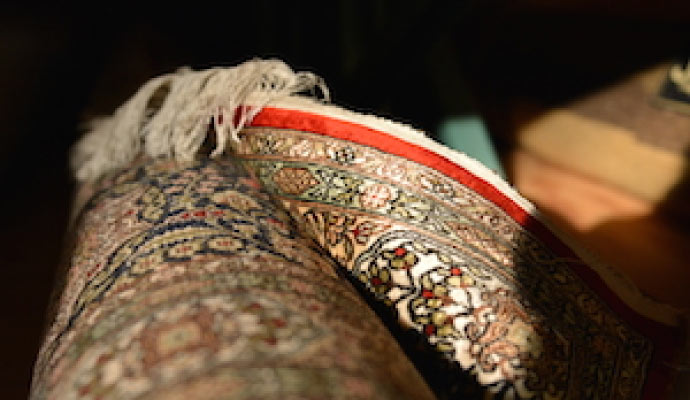 Clean silk rug