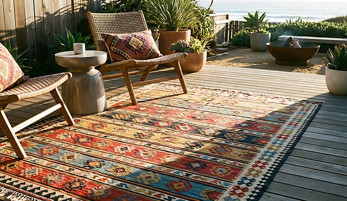 UV protected outdoor rug
