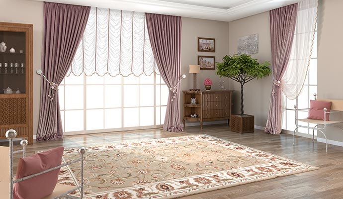 UV protected rug on the floor of a living room